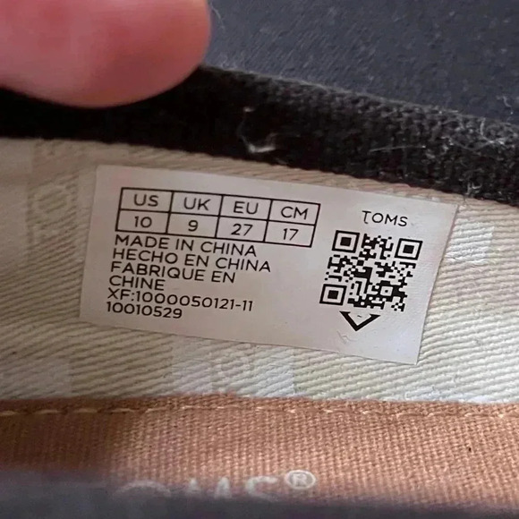 Toms Tiny Alpargata Canvas Shoes Toddler Size - Picture 4 of 5